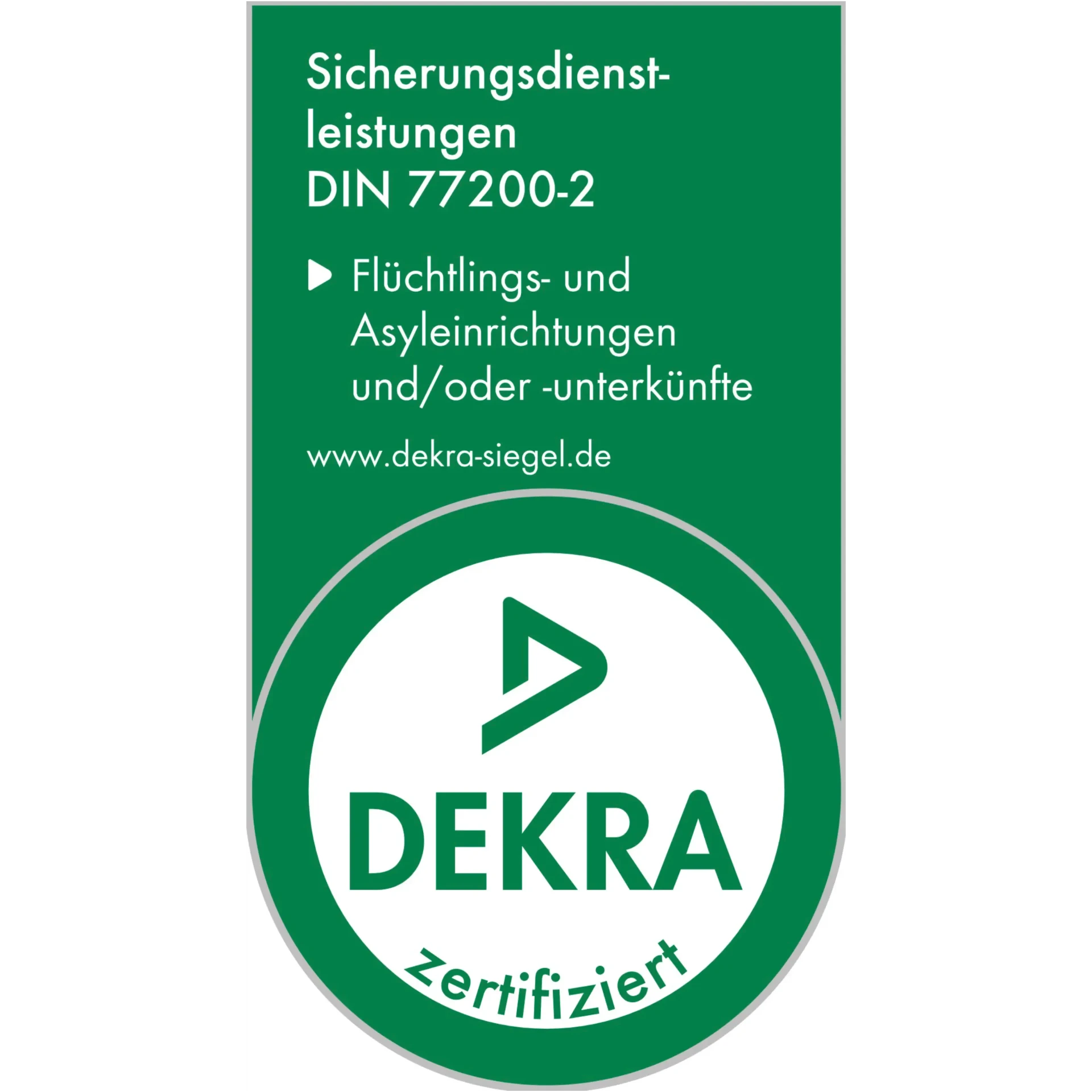 DEKRA Zertifikat DIN 77200-2 Sicherungsdienstleistungen